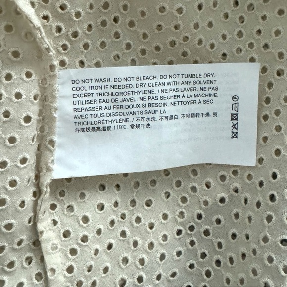 THEORY Nova Eyelet Ruffle Sleeve Button Down Mini Dress Shirtdress Size 4 NEW - Picture 9 of 10